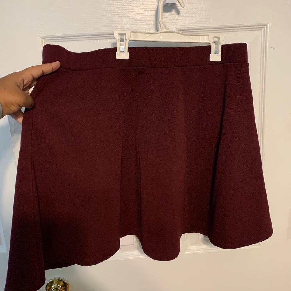 Burgundy Flowy Skirt from Forever 21